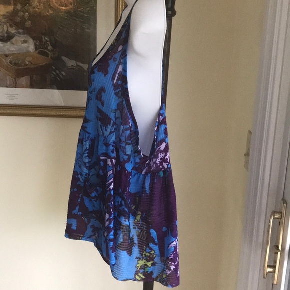 FREE PEOPLE TANK TOP HI-LO HEM Royal blue / Purple Size S - Picture 12 of 16